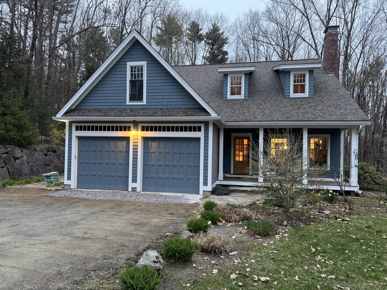 Finished home with water directed away from the foundation — GSS drainage, Seacoast NH